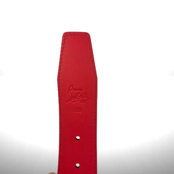 Christian Louboutin CL Logo Belt Brown/Black Patina w/ Red Lining Size 85 - New main image 5